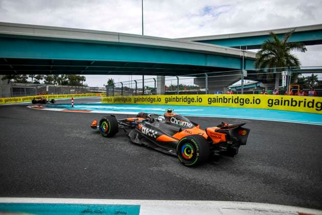 F1 - MIAMI GRAND PRIX 2025 04 NORRIS Lando (gbr), McLaren F1 Team MCL39, action during the Formula 1 Crypto.com Miami Grand Prix 2025, 6th round of the 2025 FIA Formula One World Championship, WM, Weltmeisterschaft from May 2 to 4, 2025 on the Miami International Autodrome, in Miami Gardens, Florida, United States of America - Miami GardensUnited States  Copyright: xXavixBonillax