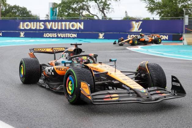 2nd place at the Sprint Oscar Piastri McLaren Formula 1 Team Grand Prix of Miami, Motorsport, Men, Formula 1, Sprint, 03 05 2025 Miami Florida USA Copyright: xkolbert-press ChristianxKolbertx