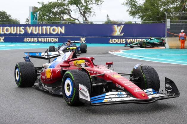 2nd place in Sprint, Lewis Hamilton Scuderia Ferrari HP , Grand Prix of Miami, Motorsport, Men, Formula 1, Sprint, 03 05 2025 Miami Florida USA Copyright: xkolbert-press ChristianxKolbertx