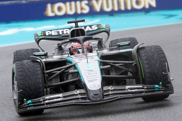 George Russell Mercedes AMG Petronas , Grand Prix of Miami, Motorsport, Men, Formula 1, Sprint, 03 05 2025 Miami Florida USA Copyright: xkolbert-press ChristianxKolbertx