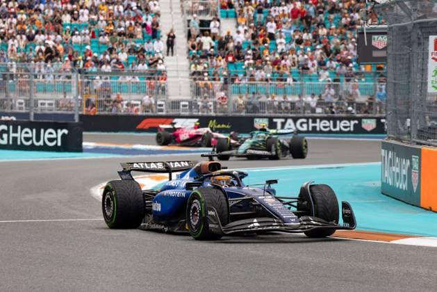 Formula 1 Crypto.com Miami Grand Prix 2025, Joe Pinchin OVERTAKE MAXPPP - Miami 03 05 2025 23 ALBON Alexander (tha), Williams Racing, action during the Formula 1 Crypto.com Miami Grand Prix 2025, the 6th round of the 2025 FIA Formula 1 World Championship, WM, Weltmeisterschaft on the Miami International Autodrome from May 1 to 4, 2025, in Miami, United States Miami United States  Copyright: xOVERTAKE MAXPPPxJoexPinchinx OVT202505033331 OVT202505033331