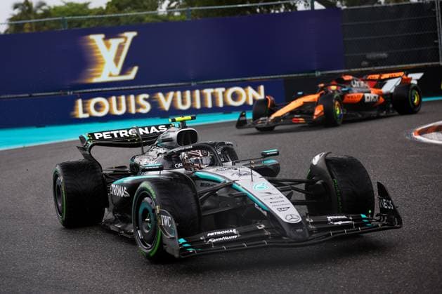 F1 - MIAMI GRAND PRIX 2025 12 KIMI ANTONELLI Andrea (ita), Mercedes AMG F1 Team W16, action during the Formula 1 Crypto.com Miami Grand Prix 2025, 6th round of the 2025 FIA Formula One World Championship, WM, Weltmeisterschaft from May 2 to 4, 2025 on the Miami International Autodrome, in Miami Gardens, Florida, United States of America - Miami GardensUnited States  Copyright: xEricxAlonsox