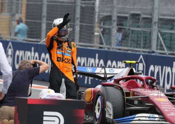 03 05 2025, Miami International Autodrome, Miami, Formula 1 Crypto com Miami Grand Prix 2025 ,in the picture winner Lando Norris GBR , McLaren F1 Team Photo by Hasan Bratic DeFodi Images