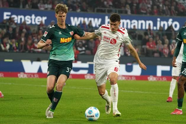 Football, 2 BL Season 2024 2025, 1 FC Köln SSV Jahn Regensburg 03 05 2025, Rheinenergie Köln Leopold Wurm SSV Regensburg Eric Martel, FC Köln,