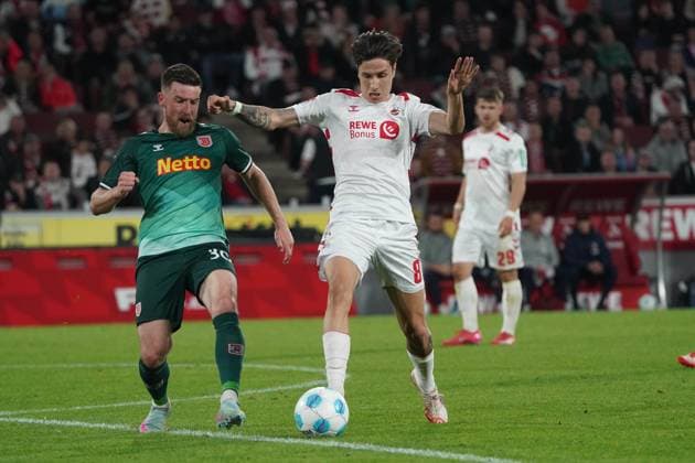 Football, 2 BL Season 2024 2025, 1 FC Köln SSV Jahn Regensburg 03 05 2025, Rheinenergie Köln Christian Kühlwetter, SSV Regensburg , Denis Husseinbasic FC Köln