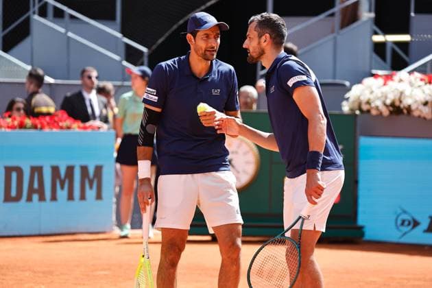 (L-R) Marcelo Arevalo (ESA), Mate Pavic (CRO), MAY 3, 2025 - Tennis : Marcelo Arevalo and Mate Pavic during Doubles Final match against Marcel Granollers and Horacio Zeballos on the ATP, Tennis Herren tour Masters 1000 tournaments Mutua Madrid Open tennis tournament at the Caja Magica in Madrid, Spain. Noxthirdxpartyxsales  (289433227)