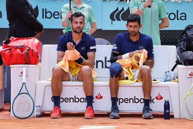 (L-R) Mate Pavic (CRO), Marcelo Arevalo (ESA), MAY 3, 2025 - Tennis : during Doubles Final match against Marcel Granollers and Horacio Zeballos on the ATP, Tennis Herren tour Masters 1000 tournaments Mutua Madrid Open tennis tournament at the Caja Magica in Madrid, Spain. Noxthirdxpartyxsales  (289433231)