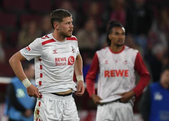 03 05 2025, xophax, Soccer 2 Bundesliga 1 FC Köln vs Jahn Regensburg Imad Rondic 1 FC Köln after the final whistle Right back Daimon Downs DFL DFB REGULATIONS PROHIBIT ANY USE OF PHOTOGRAPHS as IMAGE SEQUENCES and or QUASI VIDEO Köln
