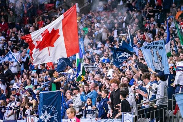 Vancouver, British Columbia, Canada, May 3rd 2025: Vancouver Whitecaps FC fan supporters group Southsiders cheering and celebrating a goal during the Major League Soccer match between Vancouver Whitecaps FC and Real Salt Lake at BC Place Stadium in Vancouver, British Columbia, Canada (EDITORIAL USAGE ONLY). (Amy Elle SPP) Copyright: xAmyxElle SPPx spp-en-AmEl-DSC09252
