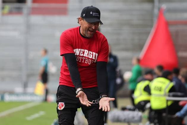 Coach Claus Dieter Wollitz Energie Cottbus Football 3 Liga 2024 2025 FC Energie Cottbus SV Waldhof Mannheim