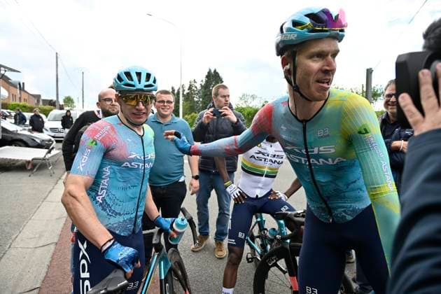 Lotto-Famenne Ardenne Classic 2025 cycling race MARCHE-EN-FAMENNE, BELGIUM - MAY 04 : Kanter Max (GER) of XDS Astana Team celebrates the victory after the Men Elite UCI 1.1 Europe Tour 7th Lotto-Famenne Ardenne Classic cycling race with start in Marche-en-Famenne and finish in Marche-en-Famenne after 195 km on May 04, 2025 in Marche-en-Famenne, Belgium, 04 05 2025 ( Motordriver Guy De Vuyst & Marche-en-Famenne Belgium  Copyright: xJanxDexMeuleneirx