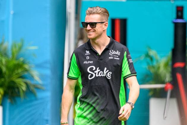 4th May 2025; Miami International Autodrome, Miami, Florida, USA; Formula 1 Crypto.com Miami Grand Prix 2025; Race Day; Stake F1 Team Kick Sauber driver Nico Hulkenberg of Germany walks in the Team Village.  ActionPlus12782389 DouglasxMurray