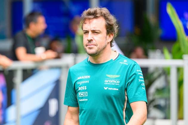 4th May 2025; Miami International Autodrome, Miami, Florida, USA; Formula 1 Crypto.com Miami Grand Prix 2025; Race Day; Aston Martin Aramco driver Fernando Alonso of Spain walks in the Team Village.  ActionPlus12782395 DouglasxMurray
