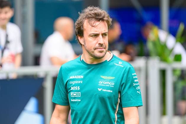 4th May 2025; Miami International Autodrome, Miami, Florida, USA; Formula 1 Crypto.com Miami Grand Prix 2025; Race Day; Aston Martin Aramco driver Fernando Alonso of Spain walks in the Team Village.  ActionPlus12782396 DouglasxMurray