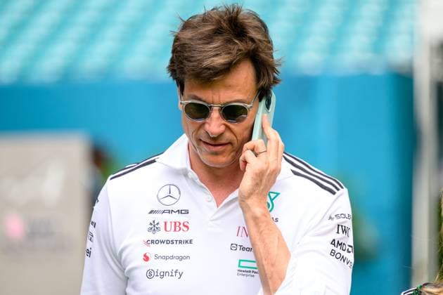 4th May 2025; Miami International Autodrome, Miami, Florida, USA; Formula 1 Crypto.com Miami Grand Prix 2025; Race Day; Mercedes team principal Toto Wolff walks in the Team Village.  ActionPlus12782398 DouglasxMurray