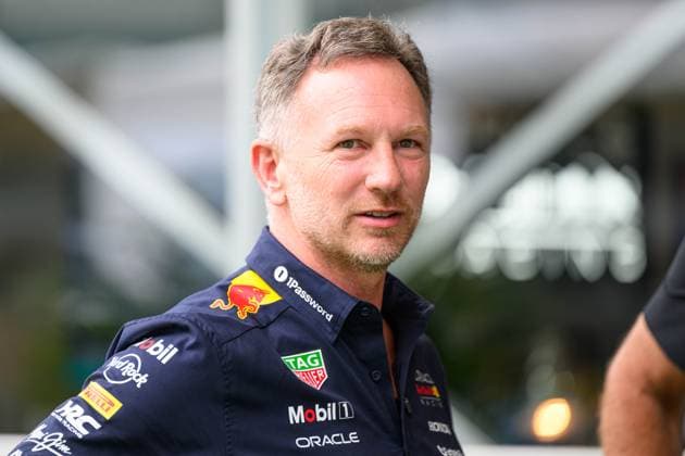 4th May 2025; Miami International Autodrome, Miami, Florida, USA; Formula 1 Crypto.com Miami Grand Prix 2025; Race Day; Red Bull Racing team principal Christian Horner stands in the Team Village.  ActionPlus12782401 DouglasxMurray