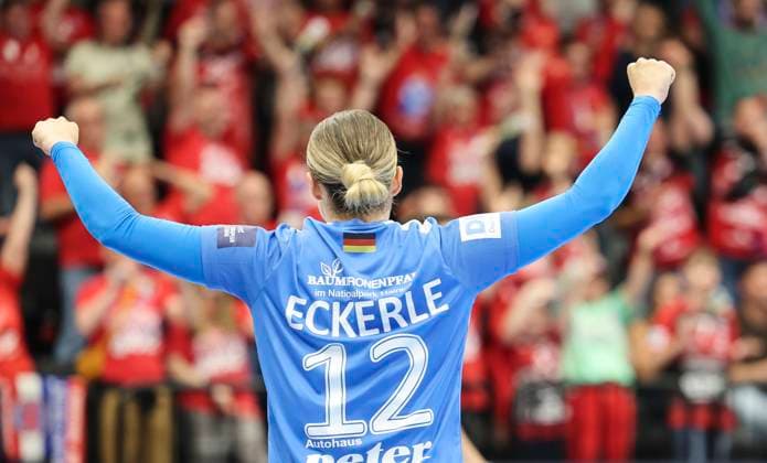 HANDBALL - EHF EL Women Final Four GRAZ,AUSTRIA,04.MAY.25 - HANDBALL - EHF European League Women, final four, final, Ikast Handbold vs Thueringer HC. Image shows Dinah Eckerle (Thueringer HC).  GEPAxpictures xWolfgangxGrebien