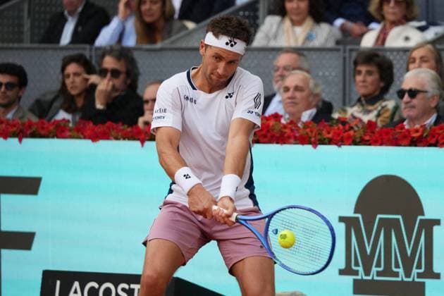 Tennis player Casperd Ruud vs Jack Draper during Final the Madrid 2025 Masters Series in Madrid on 05 MAY 2025. Cordon Press 