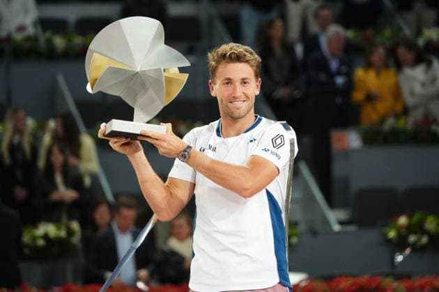 Tennis player Casperd Ruud vs Jack Draper during Final the Madrid 2025 Masters Series in Madrid on 04 MAY 2025. Cordon Press 