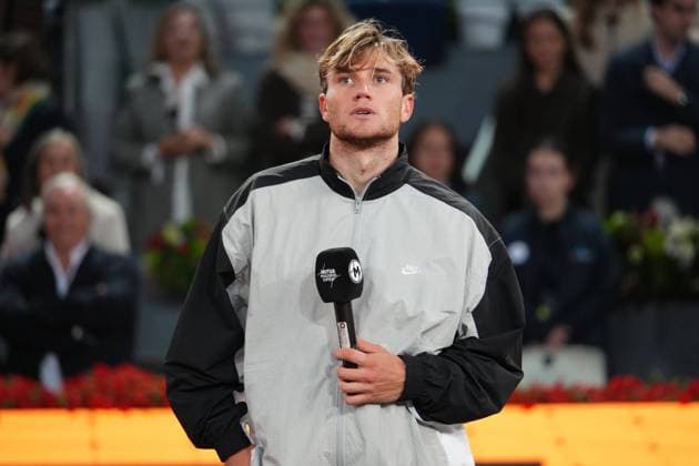 Tennis player Casperd Ruud vs Jack Draper during Final the Madrid 2025 Masters Series in Madrid on 04 MAY 2025. Cordon Press 