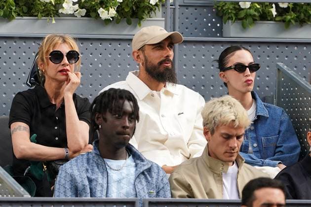 MADRID OPEN TENNIS 2025. ATP, Tennis Herren FINAL. RUUD (NOR) v DRAPER (GBR). Najwa Nimri and Borja Iglesias during Madrid Open Tennis 2025 Final match. May 4, 2025.(ALTERPHOTOS Acero) MadridSpain  Copyright: xAcerox