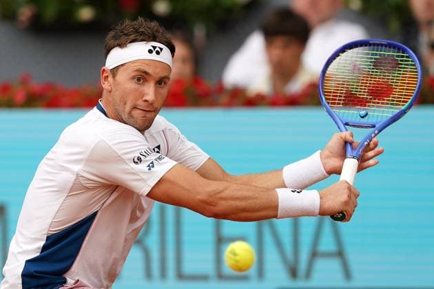 MADRID OPEN TENNIS 2025. ATP, Tennis Herren FINAL. RUUD (NOR) v DRAPER (GBR). Casper Ruud, Norway, during Madrid Open Tennis 2025 Final match. May 4, 2025.(ALTERPHOTOS Acero) MadridSpain  Copyright: xAcerox