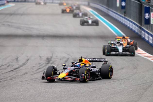 4th May 2025; Miami International Autodrome, Miami, Florida, USA; Formula 1 Crypto.com Miami Grand Prix 2025; Race Day; Max Verstappen of the Netherlands driving the number 1 Oracle Red Bull Racing car in the lead.  ActionPlus12782971 DouglasxMurray