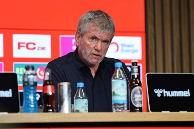 GER, 2 FBL, PK 1 FC Koeln, short-term coach presentation 05 05 2025, Rheinenergie Stadion, Koeln, GER, 2 FBL, PK 1 FC Koeln, short-term coach presentation , in the picture Friedhelm Funkel new head coach until the end of the season, head coach 1 FC Koeln , nordphotoxGmbHx xMeuter nph00351