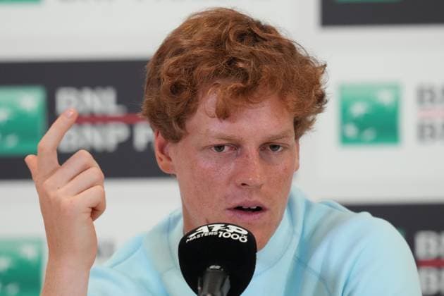 Italian tennis player Jannik Sinner during the press conference, PK, Pressekonferenz for the International Tennis Tournament Italy Rome™s, Italy - Monday May 5, 2025 - tennis ( Photo by Alfredo Falcone LaPresse )  Copyright: xAlfredoxFalcone LaPressex