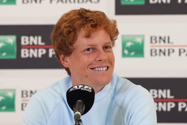 Italian tennis player Jannik Sinner during the press conference, PK, Pressekonferenz for the International Tennis Tournament Italy Rome™s, Italy - Monday May 5, 2025 - tennis ( Photo by Alfredo Falcone LaPresse )  Copyright: xAlfredoxFalcone LaPressex