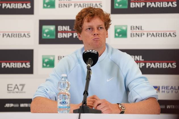 Italian tennis player Jannik Sinner during the press conference, PK, Pressekonferenz for the International Tennis Tournament Italy Rome™s, Italy - Monday May 5, 2025 - tennis ( Photo by Alfredo Falcone LaPresse )  Copyright: xAlfredoxFalcone LaPressex