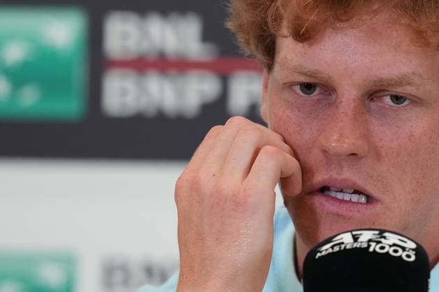 Italian tennis player Jannik Sinner during the press conference, PK, Pressekonferenz for the International Tennis Tournament Italy Rome™s, Italy - Monday May 5, 2025 - tennis ( Photo by Alfredo Falcone LaPresse )  Copyright: xAlfredoxFalcone LaPressex