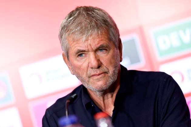 Soccer coach Friedhelm Funkel at the press conference for his presentation as the new coach of 1 FC Köln at the RheinEnergieStadion Cologne, 05 05 2025 DFL DFB REGULATIONS PROHIBIT ANY USE OF PHOTOGRAPHS as IMAGE SEQUENCES and or QUASI VIDEO NRW Germany Copyright: xChristophxHardtx