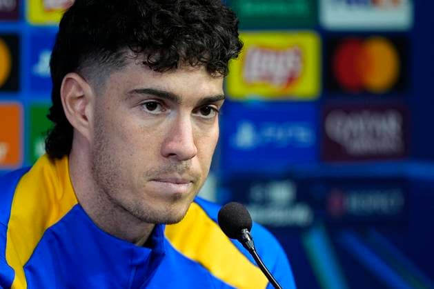May 5, 2025, Milan, Milan, Italy: Alessandro Bastoni of Inter attends his press conference, PK, Pressekonferenz ahead of their UEFA Champions League 2024 25 semi final first second leg match against FC Barcelona, Barca at Giuseppe Meazza Stadium on May 05, 2025 in Milan, Italy. Milan Italy - ZUMAa181 20250505_zaa_a181_008 Copyright: xDennisxAgyemanx
