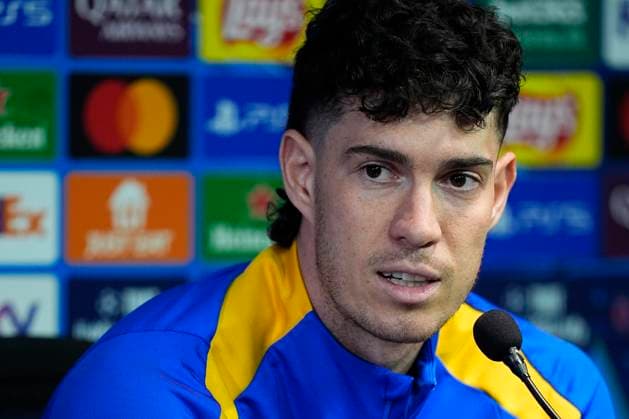 May 5, 2025, Milan, Milan, Italy: Alessandro Bastoni of Inter attends his press conference, PK, Pressekonferenz ahead of their UEFA Champions League 2024 25 semi final first second leg match against FC Barcelona, Barca at Giuseppe Meazza Stadium on May 05, 2025 in Milan, Italy. Milan Italy - ZUMAa181 20250505_zaa_a181_013 Copyright: xDennisxAgyemanx