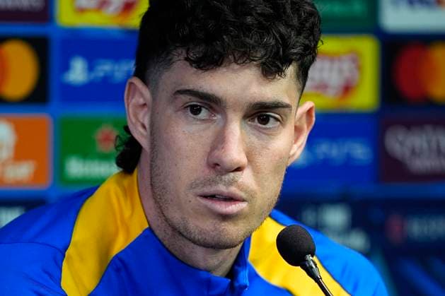 May 5, 2025, Milan, Milan, Italy: Alessandro Bastoni of Inter attends his press conference, PK, Pressekonferenz ahead of their UEFA Champions League 2024 25 semi final first second leg match against FC Barcelona, Barca at Giuseppe Meazza Stadium on May 05, 2025 in Milan, Italy. Milan Italy - ZUMAa181 20250505_zaa_a181_015 Copyright: xDennisxAgyemanx