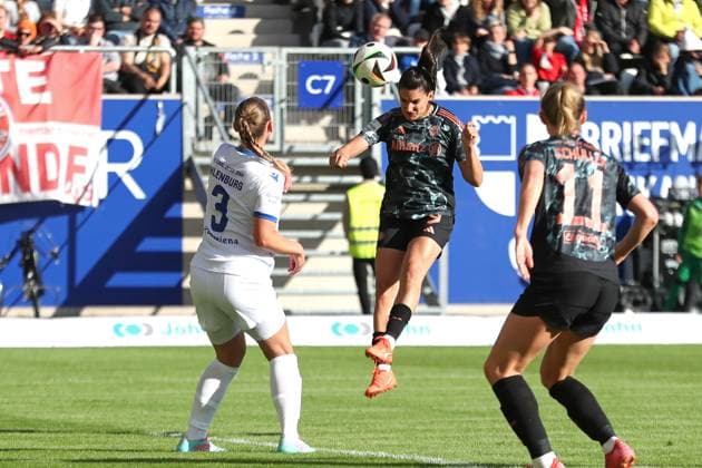 1 Bundesliga Women FC Carl Zeiss Jena vs FC Bayern Munich, 05 05 25 Jovana Damnjanovic 9, Bayern Munich by head Football, Google Pixel Women Bundesliga, Season 2024 2025, 21 Matchday FC Carl Zeiss Jena vs FC Bayern Munich on 05 05 25, Ernst Abbe Sportfeld, ad hoc Arena, Jena DFB REGULATIONS PROHIBIT ANY USE OF PHOTOGRAPHS AS IMAGE SEQUENCES AND OR QUASI VIDEO Copyright: xBEAUTIFULxSPORTS JanxKaeferx
