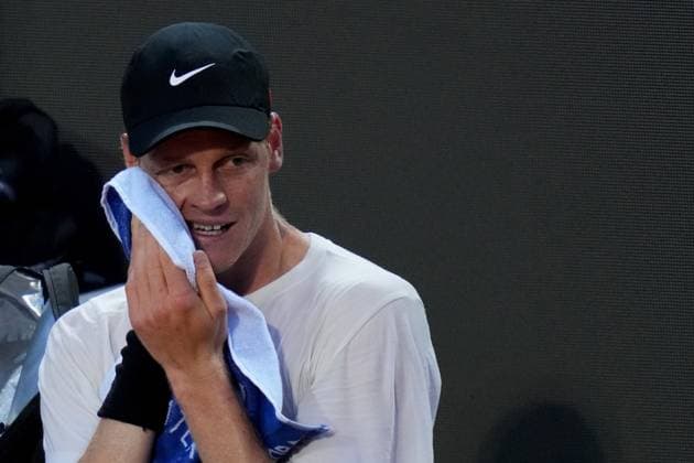 Jannik Sinner during his first training session after the disqualification for the International Tennis Tournament Italy Rome™s, Italy - Monday May 5, 2025 - tennis ( Photo by Alfredo Falcone LaPresse )  Copyright: xAlfredoxFalcone LaPressex