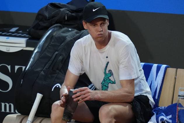 Jannik Sinner during his first training session after the disqualification for the International Tennis Tournament Italy Rome™s, Italy - Monday May 5, 2025 - tennis ( Photo by Alfredo Falcone LaPresse )  Copyright: xAlfredoxFalcone LaPressex