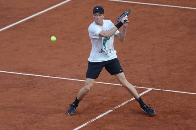 Tennis, Jannik Sinner first training session Rome italy 05.05.2025: First training session for Jannik Sinner, back after disqualification, at the 2025 Rome International Tennis Championships. Rome foro italico italy italy Copyright: xmarcoxiacobucci