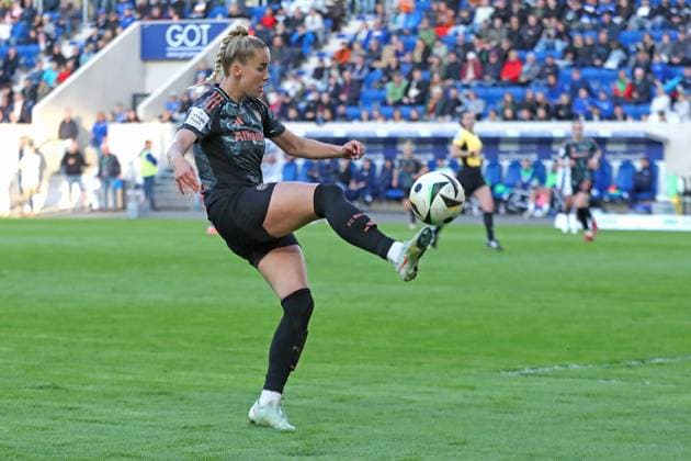 1 Bundesliga Women FC Carl Zeiss Jena vs FC Bayern Munich, 05 05 25 Giulia Gwinn 7, Bayern Munich Soccer, Google Pixel Women Bundesliga, Season 2024 2025, 21 Matchday FC Carl Zeiss Jena vs FC Bayern Munich on 05 05 25, Ernst Abbe Sportfeld, ad hoc Arena, Jena DFB REGULATIONS PROHIBIT ANY USE OF PHOTOGRAPHS AS IMAGE SEQUENCES AND OR QUASI VIDEO Copyright: xBEAUTIFULxSPORTS JanxKaeferx