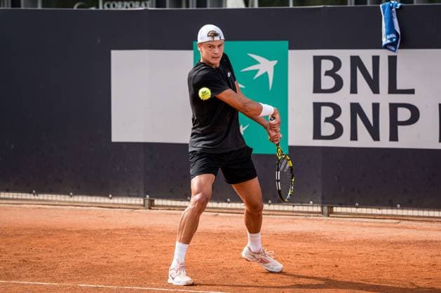 TENNIS : Open de Rome - 06 05 2025 May 5th, 2025 - Holger Rune from Denmark during his practice in Rome with Tomas Martin Etcheverry from Argentina.  Copyright: xTristanxLapierrex