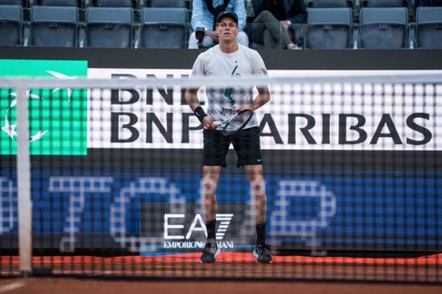 TENNIS : Open de Rome - 06 05 2025 May 5th, 2025 - Jannik Sinner from Italy during his practice in Rome against Jiri Lehecka from Czech Republic.  Copyright: xTristanxLapierrex