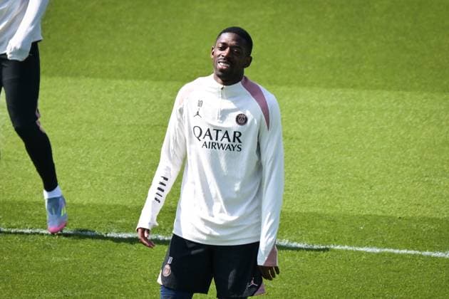 Fußball, CL, Paris St. Germain Training PSG Training before facing Arsenal - FA Paris Saint-Germain’s forward Ousmane Dembele warms up during a training session at the PSG Campus on May 6, 2025, before the UEFA Champions League football match between Paris Saint-Germain and Arsenal FC at the Parc des Princes Stadium in Paris on May 7, 2025. Photo by Firas Abdullah ABACAPRESS.COM Paris Ile-de-France France  Copyright: xAbdullahxFiras ABACAx