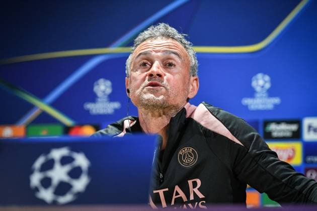 PSG presser before facing Arsenal - FA Paris Saint-Germain’s head coach Luis Enrique speaks during a press conference, PK, Pressekonferenz at the PSG Campus on May 6, 2025, before the UEFA Champions League football match between Paris Saint-Germain and Arsenal FC at the Parc des Princes Stadium in Paris on May 7, 2025. Photo by Firas Abdullah ABACAPRESS.COM Paris Ile-de-France France  Copyright: xAbdullahxFiras ABACAx