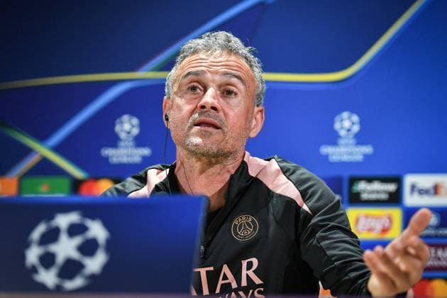 PSG presser before facing Arsenal - FA Paris Saint-Germain’s head coach Luis Enrique speaks during a press conference, PK, Pressekonferenz at the PSG Campus on May 6, 2025, before the UEFA Champions League football match between Paris Saint-Germain and Arsenal FC at the Parc des Princes Stadium in Paris on May 7, 2025. Photo by Firas Abdullah ABACAPRESS.COM Paris Ile-de-France France  Copyright: xAbdullahxFiras ABACAx