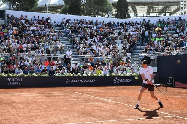May 6, 2025, Roma: Jannik Sinner of Italy in action during a training session at Super Tennis arena at Foro Italico sports complex, in Rome, 06 May 2025. The Italian Open tennis tournament is held between 07 and 18 May 2025. ANSA ALESSANDRO DI MEO Tennis: Internazionali D Italia  - ZUMAa110 20250506_zaf_a110_002 Copyright: xAlessandroxDixMeox