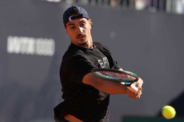 Lorenzo Sonego during the training session with Jannik Sinner Internazionali BNL d™Italia tournament at Foro Italico on May 06, 2025 (Alfredo Falcone LaPresse)  Copyright: xAlfredoxFalcone LaPressex