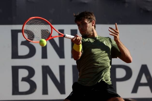 Tennis: Flavio Cobolli, ATP, Tennis Herren and WTA, Tennis Damen Master 1000 training session at the Foro Italico in Rome Rome Italy 06.05.2025: Flavio Cobolli ranking 34 during the training session at the Internazionali BNL d™ Italia 2025 ATP and WTA Master 1000 circuit in Rome at the Foro Italico. Rome foro italico italy italy Copyright: xmarcoxiacobucci