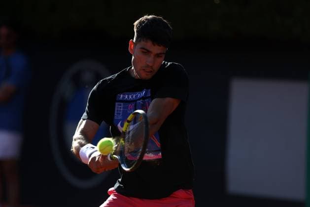 Tennis: Carlos Alcaraz ranking 3, ATP, Tennis Herren and WTA, Tennis Damen Master 1000 training session at the Foro Italico in Rome Rome Italy 05 06 2025: Carlos Alcaraz ranking 3 during the training session at the Internazionali BNL d™ Italia 2025 ATP and WTA Master 1000 circuit in Rome at the Foro Italico. Rome foro italico italy italy Copyright: xmarcoxiacobucci